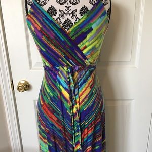 Multi color v-neck dress